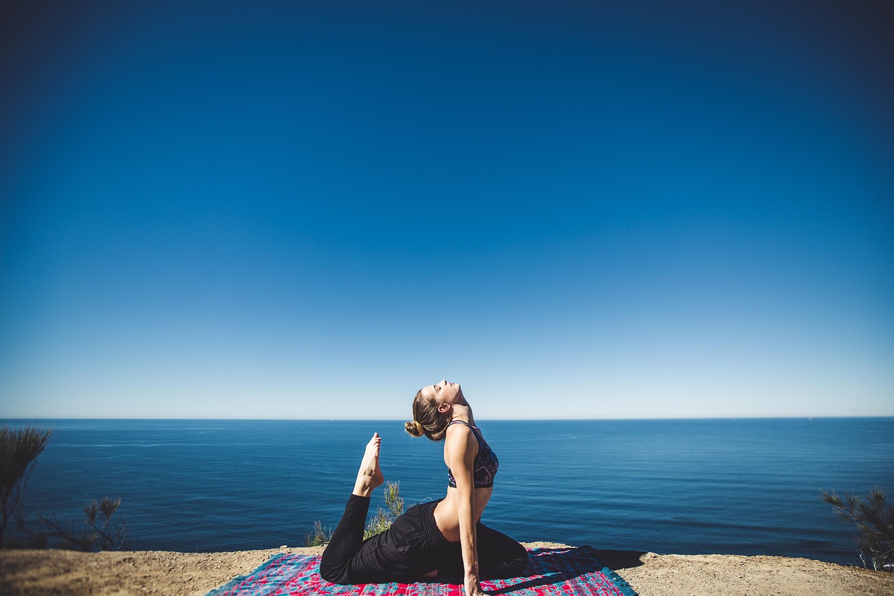 woman, yoga, coast, exercise, fitness, lifestyle, ocean, person, relaxing, nature, sea, seaside, shore, stretching, water, workout, wellness, stretch, yoga pose, international yoga day